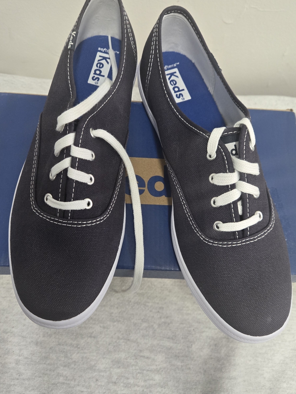 Keds Classic Canvas Sneakers in Black with White Laces